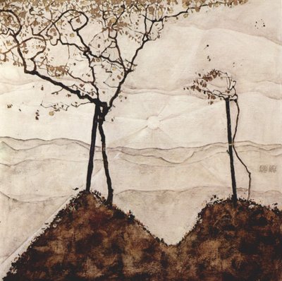 Autumn Sun and Trees by Egon Schiele